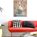 Funny Duck Bathroom Wall Art Cute Duck on Toilet Canvas Wall Decor Funny Quirky Farm Animal Pictures Painting Print Framed Artwork Decorations Gifts for Bathroom 16"x20"