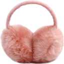POXIMI Women Winter Earmuffs Girl Ski Adjustable Ear Covers for Kid Cute Bow Ear Warmer Outdoor Earmuff Fleece Lining (Pink)