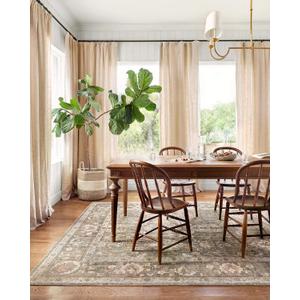 Loloi Chris Loves Julia Rosemarie 2'-7" x 4' Accent Rug in Sage/Blush - Classic No-Shed, Soft Living Room Rug, Antique Inspired Modern for Living Area, Bedroom, Dining Room