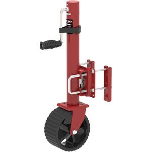 8-inch Wheel Trailer Jack, 13" Vertical Movement, 2000 lbs, for RV, Boat, Trailer and More, Red
