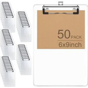 Small Clear Clipboard Set of 10, A5 Mini Clip Board | 6 x 9 Half-Letter Size for Classroom, Students, Teacher, Nurse, Office & School Supplies
