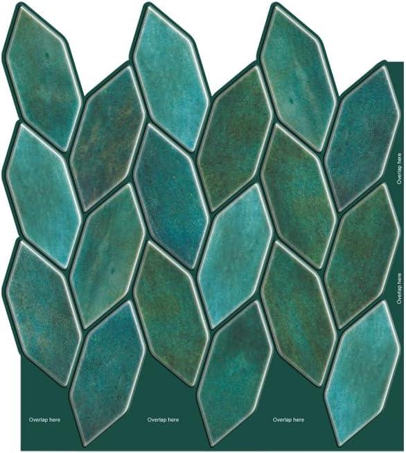 MOSAICOWALL Peel & Stick Backsplash self Adhesive Tile,3D Wall PU Gel Vinyl Tiles for Home Decor,Stick on Kitchen Bathroom Backsplash - Style 70 (Set of 10 Tiles)