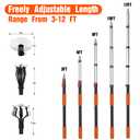 LAANPOLE 26FT Reach Light Bulb Changer for High Ceilings, Light Bulb Changer with Baskets and Suction Cup for Recessed Lights with 5-20FT Telescoping Extension Pole