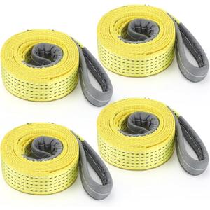 4 Pcs Lift Sling Straps Heavy Duty Web Slings Straps Polyester Nylon for Hoist Car Outdoor Using (1'' X 4', 6171lb)