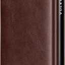 VULKIT Pop up Card Wallet Minimalist Cash Wallets RFID Blocking Leather Smart Credit Card Holder with ID window for Men (Espresso)