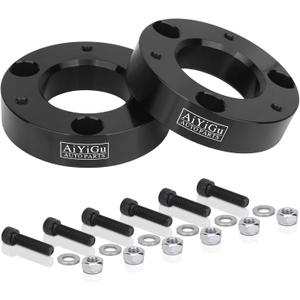 2 Inches Front Leveling Lift Kit Compatible with 2007-2024 Chevy Silverado 1500/GMC Sierra 1500 2WD 4WD, 2'' Aluminum Front Strut Spacers Suspension Lift Kits Lift Spacers on Pickup&Truck, 2PCS