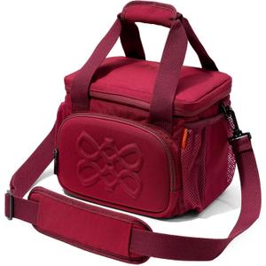 Insulated Lunch Bag for Women, 8L Leak-Proof lunchbox for Work, Fits One Full Meal or 6 Cans (Burgundy)