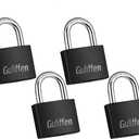Guliffen Covered Aluminum Pad Lock, 4 Pack Outdoor Padlocks Weatherproof with Same Key, Gym Locker Lock for Shed, Gate, Mailbox, Cabinet, Storage Unit