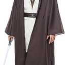 Men's Tunic Cosplay Costume Adults Outfits Halloween Robe Hooded Uniform Full Set (Brown, XXL)