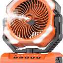 Misting Fan Portable with 250ml Water Tank, 24000mAh Rechargeable Cooling Fans for Outside, Outdoor Water Misters with 2 Mist Modes, Remote Control Camping Fan with Timer for Beach, Patios, Tents (Orange)
