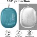 2 x Case Cover for AirPods Max Headphones, Clear Soft TPU Earcup Cover for AirPods Max, Anti-Scratch Transparent Accessories Skin Protector for Apple AirPods Max (Clear Blue-MT1)