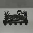 MAYJOYDIY Wooden Wild Duck Reed Coat Hooks Mallard Duck Reeds Key Holder for Wall 11.87.9inch Decorative Gift Lake Wall Key Rack Organizer 5 Alloy Hooks for Farm Kitchen Entryway Office