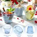 9 oz Clear Plastic Cups Blue Plastic Disposable Cups for Cocktail 50 Pack Fancy Cocktail Cup for Party Stemless Wine Glasses for Party Wedding Graduation Birthday