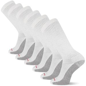 Wolverine Men's Cotton Comfort Crew Socks - 6 Pairs, Breathable Arch Support, Size: 7-12