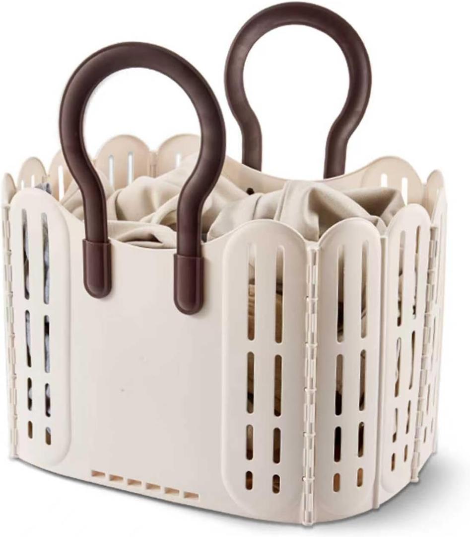 MARTY Collapsible Laundry Baskets/Hamper Plastic Storage Basket/Bin/Organizer Clothes Hamper With Handles Waterproof Laundry Room Organization for Bathroom/Bedroom/Dorm/Home