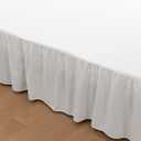 Bed Skirt Queen Size Ruffled Bed Skirt with Split Corners, 16 Inch Drop Dust Ruffle Bed Skirt with Platform, Ivory, Queen - 16" Drop