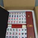 Yellow Mountain Imports Chinese Mahjong Set Rouge Heritage 146 Medium Tiles, Professional Set for Chinese-Style Play (Green)