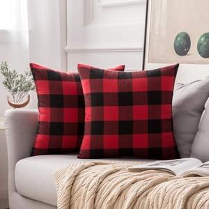 MIULEE Pack of 2 Classic Retro Checkers Plaids Polyester Linen Soft Soild Square Throw Pillow Covers Black and Red Home Decor Design Cushion Case for Sofa Bedroom Car 20 x 20 Inch 50 x 50 cm MIULEE Pack of 2 Classic Retro Checkers Plaids Polyester Linen Soft Soild Square Throw Pillow Covers Black and Red Home Decor Design Cushion Case for Sofa Bedroom Car 20 x 20 Inch 50 x 50 cm