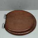 Angel Shield Toilet Seat Round Wood with Slow Close,Easy Clean,Quick-Release Hinges (Round,Dark Walnut)