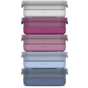 Ello Plastic Meal Prep Set BPA Free Plastic Food Storage Container with Silicone Boot and Airtight Lids, Dishwasher, Microwave, and Freezer Safe.