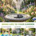 Solar Fountain for Bird Bath, 2026 Upgrade Solar Bird Bath Fountain with 7 Nozzle, 4 Fixed Pipe, Outdoor Standing Floating 1.4W Solar Powered Water Pump Fountain for Garden, Ponds, Pool, Tank (6.3 In)