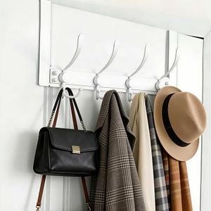 Heavy Duty Over The Door Hooks Rustproof - 25lb Over The Door Towel Rack for Bathroom, Over The Door Hanger, Door Towel Hanger, Over The Door Towel Hook, Coat Rack (1Pack, White)