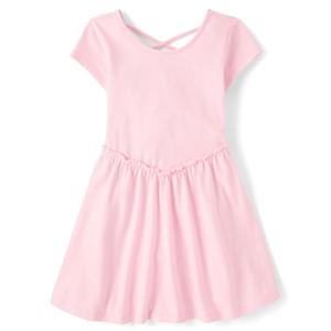 The Children's Place,Girls,Skater Dress, Short SleeveRose Mist,Small, 5/6