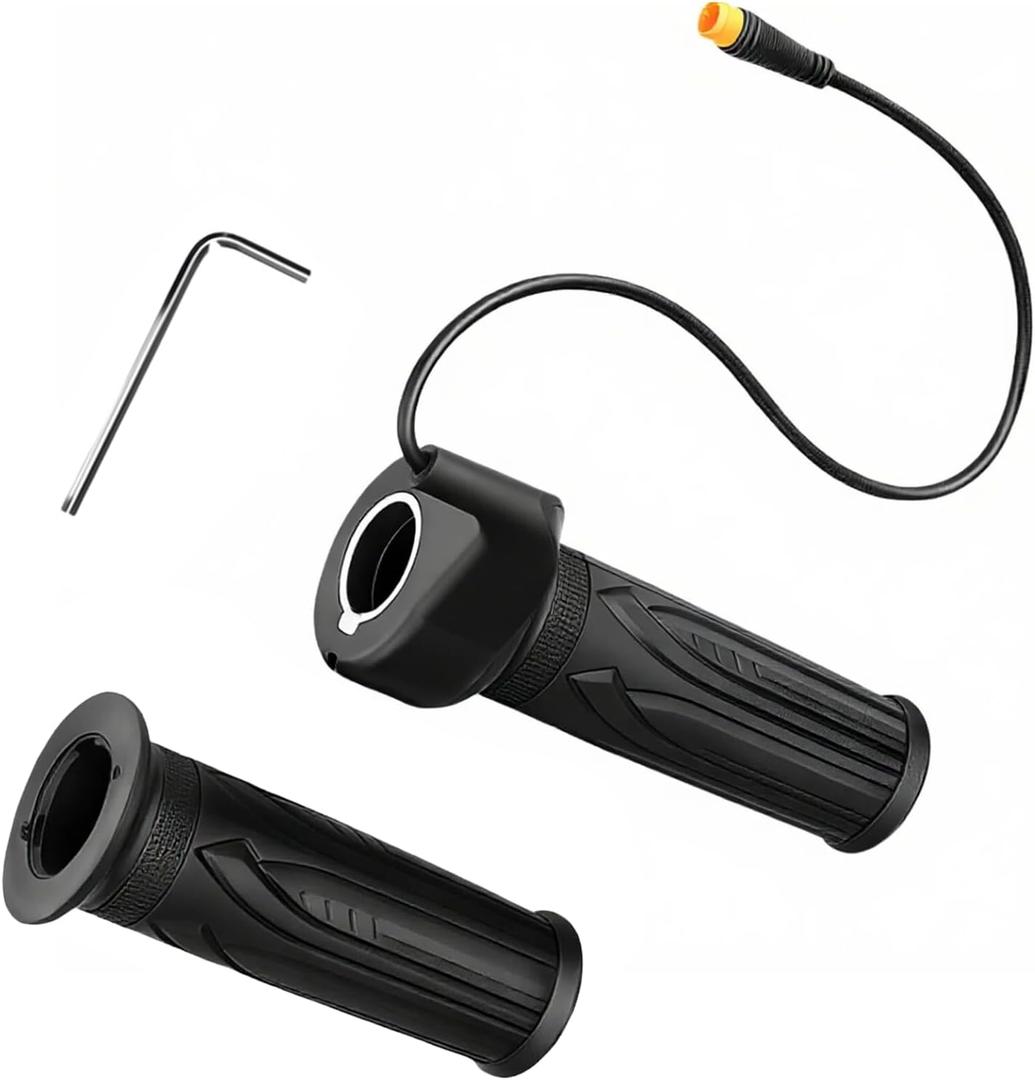 Full Twist Throttle for Speedrid, Upgrade 12-72V Wide Voltage 3 Pin EBike Throttle Grips with Waterproof Connector, for Electric Bikes & Scooters, 22.2mm Handlebar Compatible