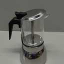 Coffee Gator 9 Cup Moka Pot, 15oz Stovetop Espresso Maker for Italian Coffee, Transparent Glass & Stainless Steel Design, Silver, 450ml