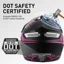 SPARK Youth Motocross Helmet Kids Dirt Bike Helmets DOT Certified - Full Face, Lightweight & Breathable for Off-Road E-Bike UTV MX ATV (with Gloves Goggles Mask) 4Pcs Set (Black Pink, Medium)