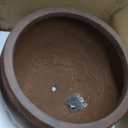 Kante 15.7" Dia Round Concrete Planter, Outdoor/Indoor Large Bowl Plant Pots with Drainage Hole and Rubber Plug for Garden Patio Balcony Home, Rusty