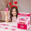 2 x Valentine Boxes for Kids Valentines Day Cards for Kids Love Tickets Machine Boxes with 27 Valentine Cards for Girls Boys Valentines Gifts for School Class Classroom Exchange Gifts Party Favors
