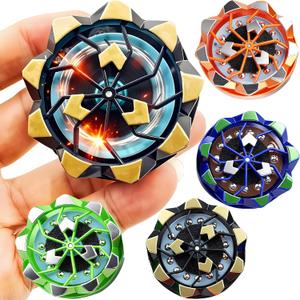 Cold-Spark Spinning Tops 4-Pack - Sensory Fidget Toys & Party Favors for Kids 4-8 | Fireworks Gyroscope Toy with Silicone Bumper | Battle Top Spinners for Boys Birthday Return Gifts