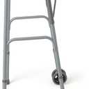 Medline Heavy Duty Bariatric Extra Wide Folding Walker with 5" Wheels, Supports up to 600 lbs, Comfort Foam Hand Grips
