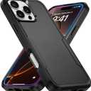 Designed for iPhone 16 Pro Case Black, Heavy Duty Protection Shockproof Anti-Scratch Cover Phone Case for iPhone 16 Pro 6.3 inch