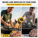 SOARFLY Electric Grill Brush for Outdoor, 600RPM Cordless BBQ Grill Cleaner | 2000mAh Rechargeable Cleaning Brush, Safety Locks Design, Non shed, Two Brush Head, Lightweight Portable, Gifts for Men Dad