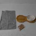 4-in-1 Elevated Dog Bowls Set with Non-Slip Wooden Stand-Ceramic Slow Feeder and Water Bowl-Scratch Resistant Silicone Pad, 27.8 OZ - 850 ML/1 Cup 8 OZ Two Pet Bowl for Small Medium Large Cat or Dog