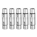 CableCreation XLR Female to Female, [5-Pack] XLR 3 Pin Female to 3 Pin Female Microphone Line Adapter (Silver)