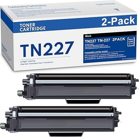 TN227 TN227BK High Yield Toner Cartridge, Replacement for Brother TN227 TN227BK TN223 TN 223BK for MFC-L3770CDW HL-L3290CDW HL-L3230CDW MFC-L3750CDW L3710CW L3210CW Printer (Black, 2Pack)