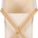 Wood Laundry Hamper Sorter Cart, Portable and Folding Clothes Basket Storage with Removable Liner Fabric Bag, X Frame- Echo Collection- Natural Tall Laundry Basket (apricot)