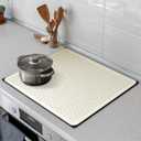 YUHFERA Stove Top Cover for Electric Stove - Silicone Stove Mat for Glass Top, Glass Cooktop Protector, XL Dish Drying Mats For Kitchen,Oven Covers for Electric Stove (Beige,28 x 20)