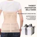 Cmipeob 3 In 1 Postpartum Belly Band Abdominal Binder Post Surgery C Section Belly Binder Post Partum Hysterectomy Belly Support Wraps Postpartum Waist Trainer Essentials After Birth Beige, XXX-Large