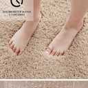 Bathroom Rugs Non Slip Washable, Ultra Thick Soft Microfiber Absorbent Bath Mats, High Density Foam Latex Non Slip Backing Bath Rugs, Fluffy Floor Carpet for Tub&Shower 24x17, Beige