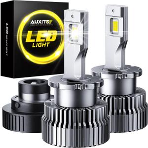 AUXITO D2S Light Bulbs, 30000LM 6000K White D2S/D2R Light Bulbs, Plug-N-Play, CANbus Ready No Flicker, Pack of 2