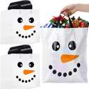 Motiskyy 50 Pcs Valentines Day Plastic Gift Bags Bulk with Handle 12 x 15 Inch Heart Treat Bag Winter Snowman Goodie Bag Easter Shopping Bags for Party Favors Small Business(Snowman,12 x 15 Inch)
