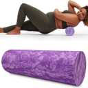 Gaiam Restore Foam Roller for Muscle Massage - Deep Tissue Muscle Massager for Sore Muscles & Stimulation - Total Body Pain Relief, Back, Neck, Foot, Calf, Leg, Arm (18 Inch and 36 Inch)