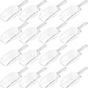 16 Pcs Hestya Multi Purpose Clear Plastic Scoops for Candy Buffet Acrylic Kitchen Ice Food Popcorn Scoops for Protein Powders, Ice Cream, Coffee, Tea Jar (4.3 Inch)