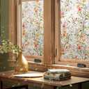 Kromapolis Window Privacy Film Floral Decorative Stickers, 23.6" x 157.4"