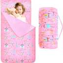 Oudain Nap Mat for Preschool Toddler Nap Mat with Removable Pillow and Blanket 55'' x 29'' Extra Large Sleeping Bag Roll up Kid Slumber Bag for Boy Girl for Kindergarten Daycare Camp