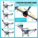 #WEJOY 2-in-1 Reclining Camping Chair with Footrest for Adults Folding Lounge Chair with Adjustable Backrest Lightweight Camping Chairs Heavy Duty Camp Chairs for Outdoor, 64.9x22.8x28.7 inches